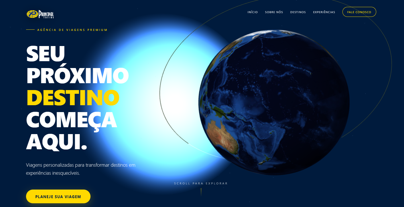 Site Turismo: Principal Turismo — Site de turismo com destinos, pacotes e reserva online.